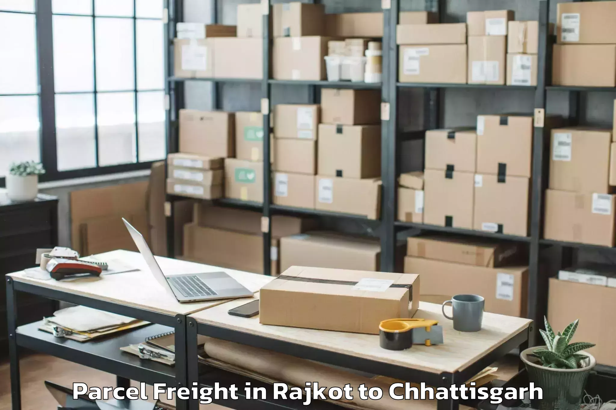 Professional Rajkot to Mats University Aarang Parcel Freight